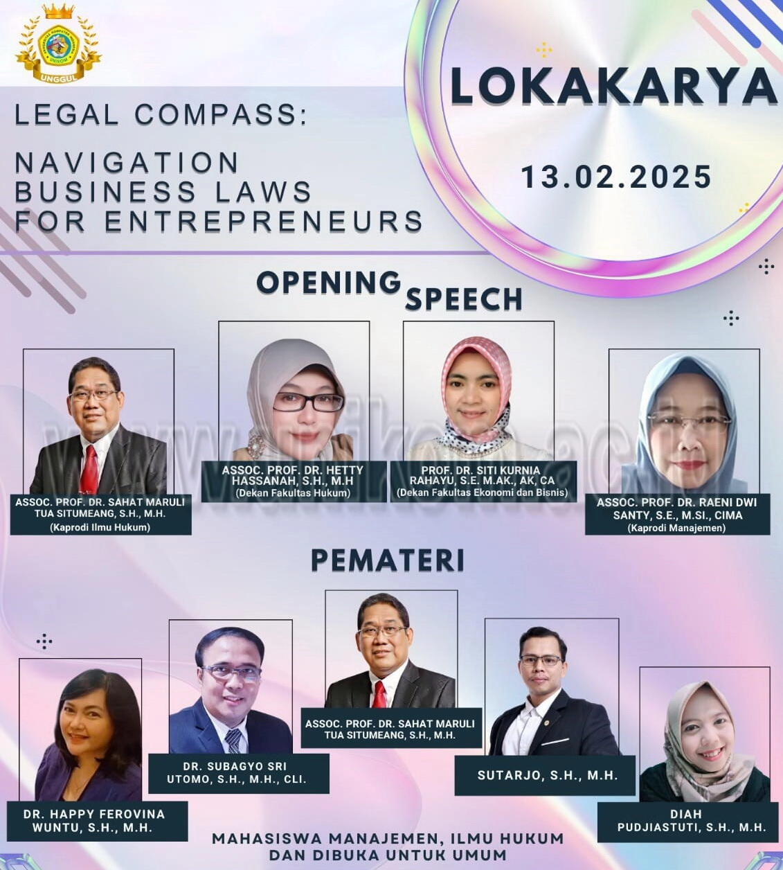 Program Studi Manajemen Dan Program Studi Ilmu Hukum Unikom Gelar Lokakarya Bertajuk “Legal Compass: Navigation Business Laws For Enterpreneurs”