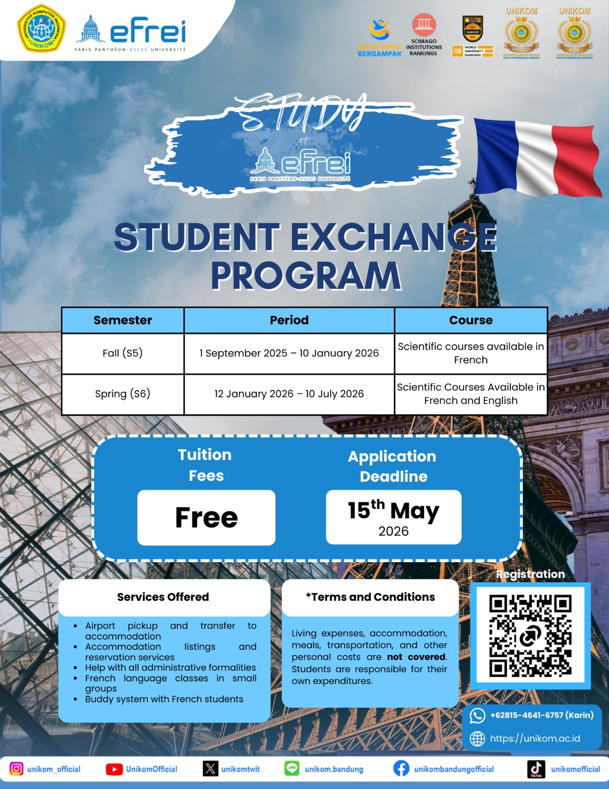 Study at EFREI PARIS – International Programs for  UNIKOM Students
