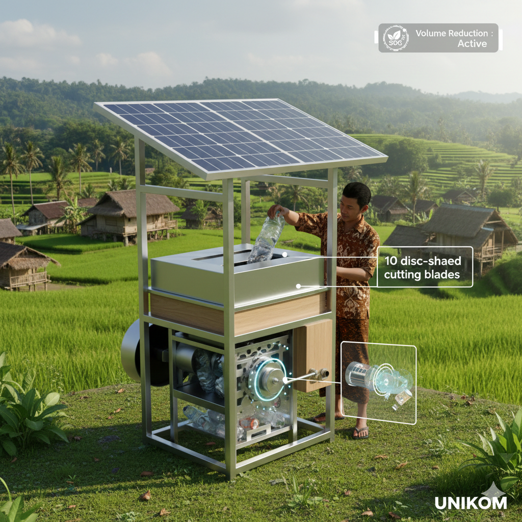 Desain Mesin Pengolah Sampah Non-Organik Berbasis Panel Surya di Desa Wisata
