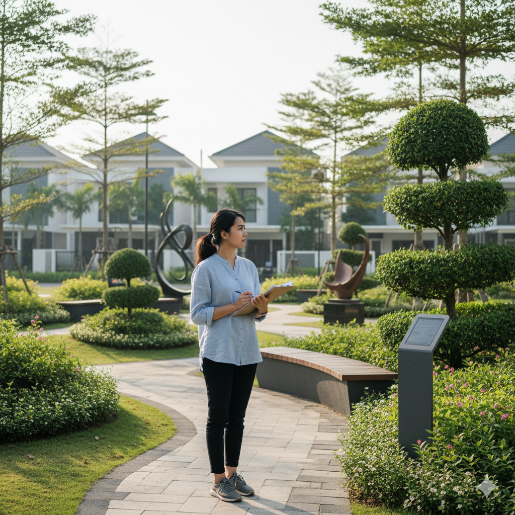Penilaian Visual Terhadap Elemen Lanskap di Taman Summarecon, Bandung