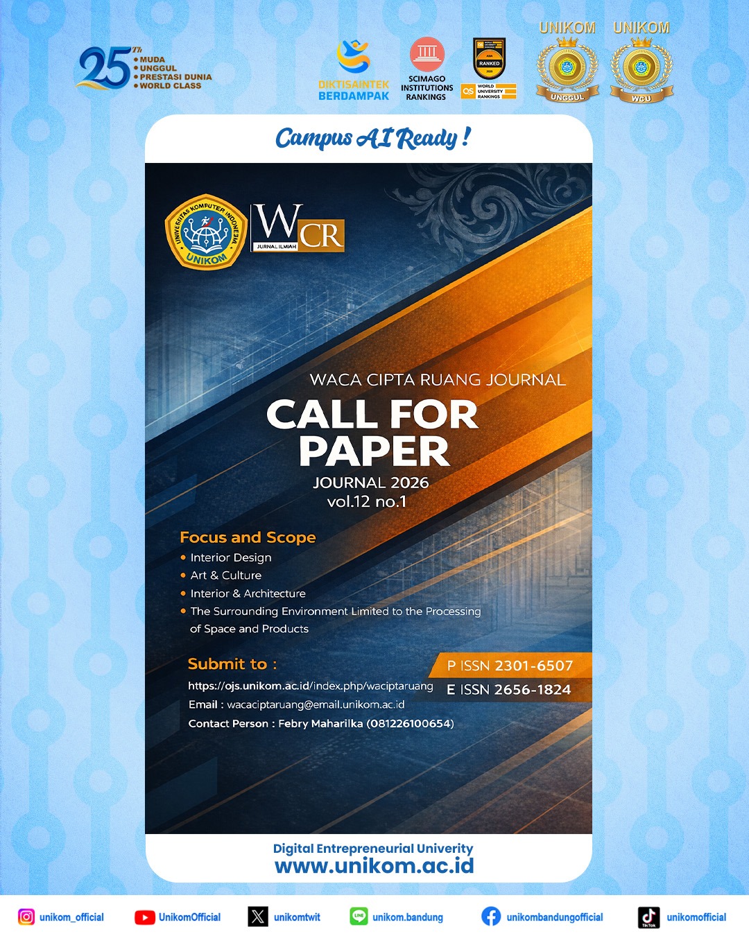 CALL FOR PAPERS – WACA CIPTA RUANG (WCR) Journal 2026