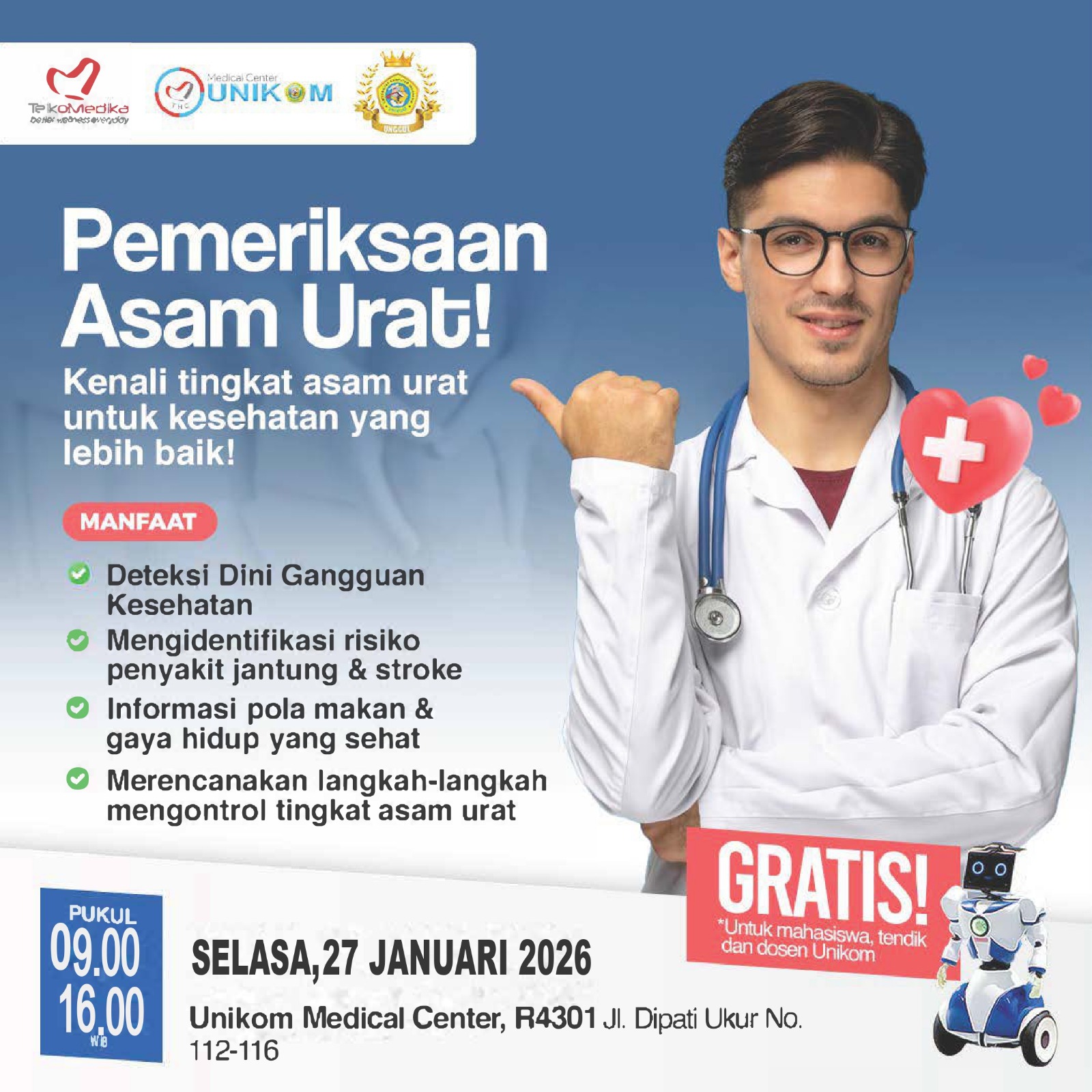 Cek kesehatan asam urat gratis 2026