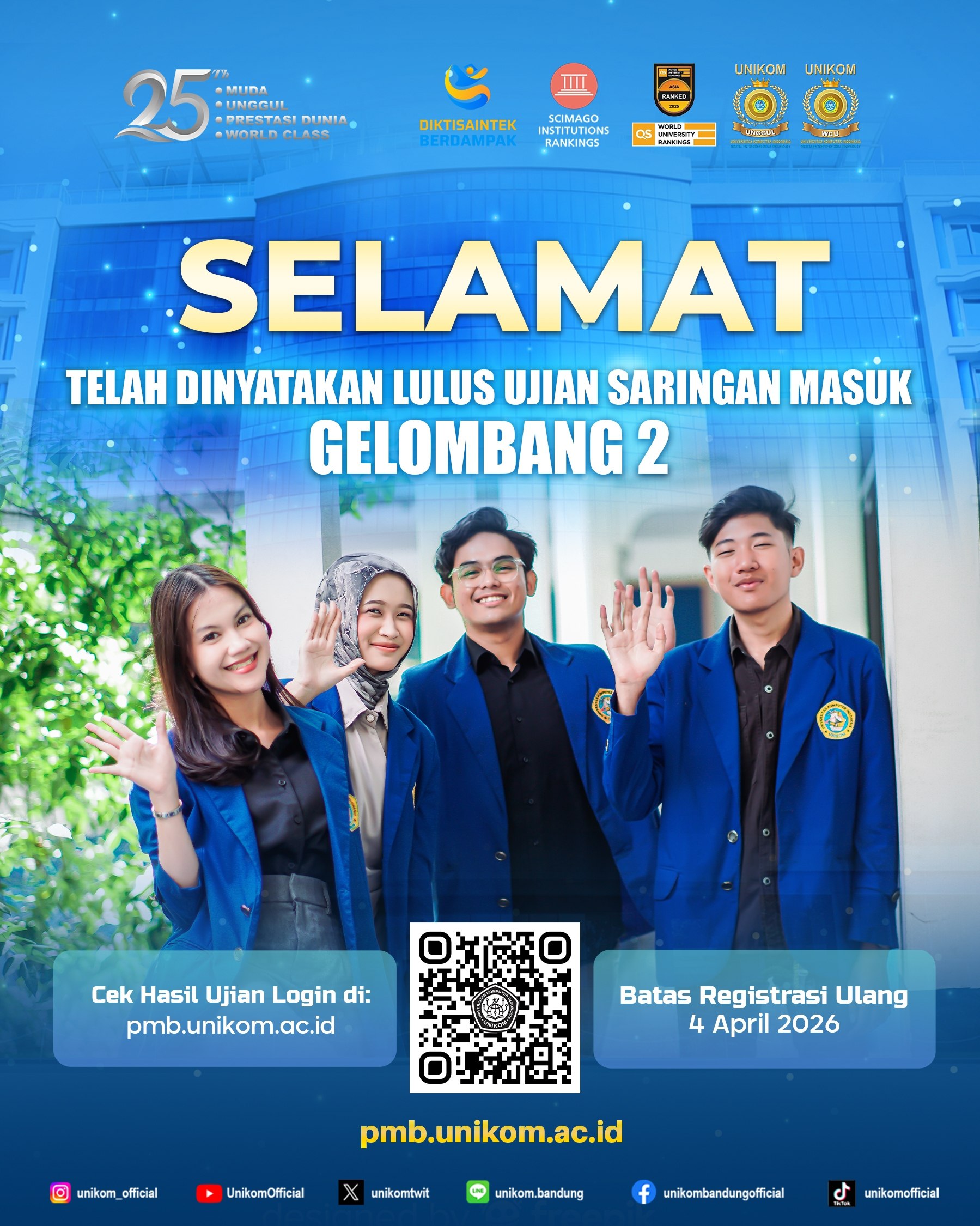 Hasil Ujian Saringan Masuk UNIKOM Gelombang II