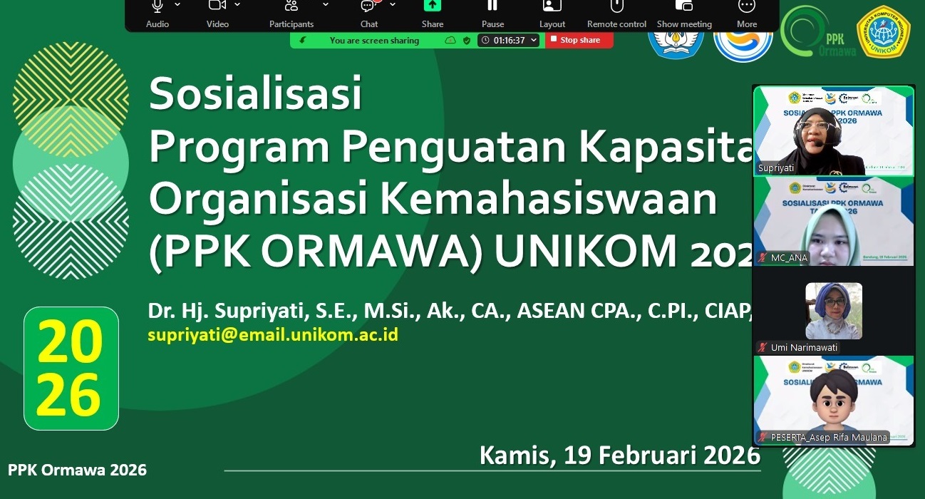 Direktorat Kemahasiswaan UNIKOM Gelar Sosialisasi PPK ORMAWA 2026 Perkuat Kapasitas dan Daya Saing Organisasi Mahasiswa