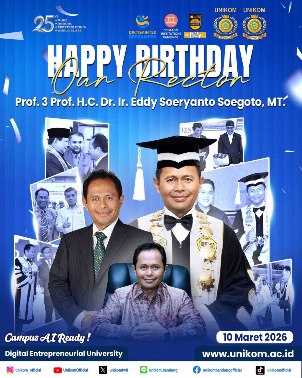 Selamat Ulang Tahun Rektor UNIKOM sekaligus Ketua APTISI Jabar