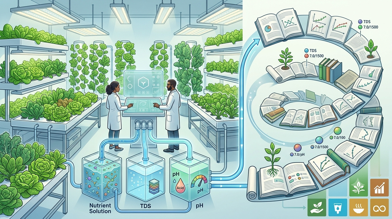 How to Improve Hydroponic Leafy Vegetable Plant Productivity by Balancing Nutrient Solution, Total Dissolved Solids (TDS), and pH Completed with Literature Review on Standard Vegetable pH & TDS Requirement to Support Sustainable Development Goals (SDGs)