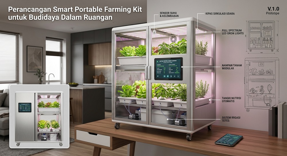 Perancangan Smart Portable Farming Kit untuk Budidaya Dalam Ruangan Menggunakan Platform Raspberry Pi