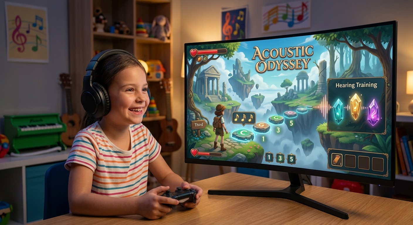 Game Petualangan sebagai Media Pembelajaran untuk Memperkenalkan Interval Musik dan Pelatihan Pendengaran kepada Anak-Anak