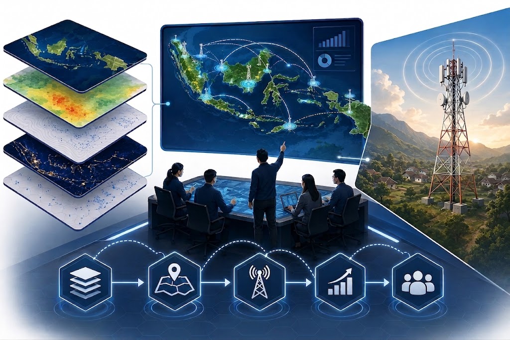 Kerangka Kecerdasan Geospasial untuk Perencanaan Infrastruktur BTS dalam Mendukung Target Akses Internet Universal di Indonesia