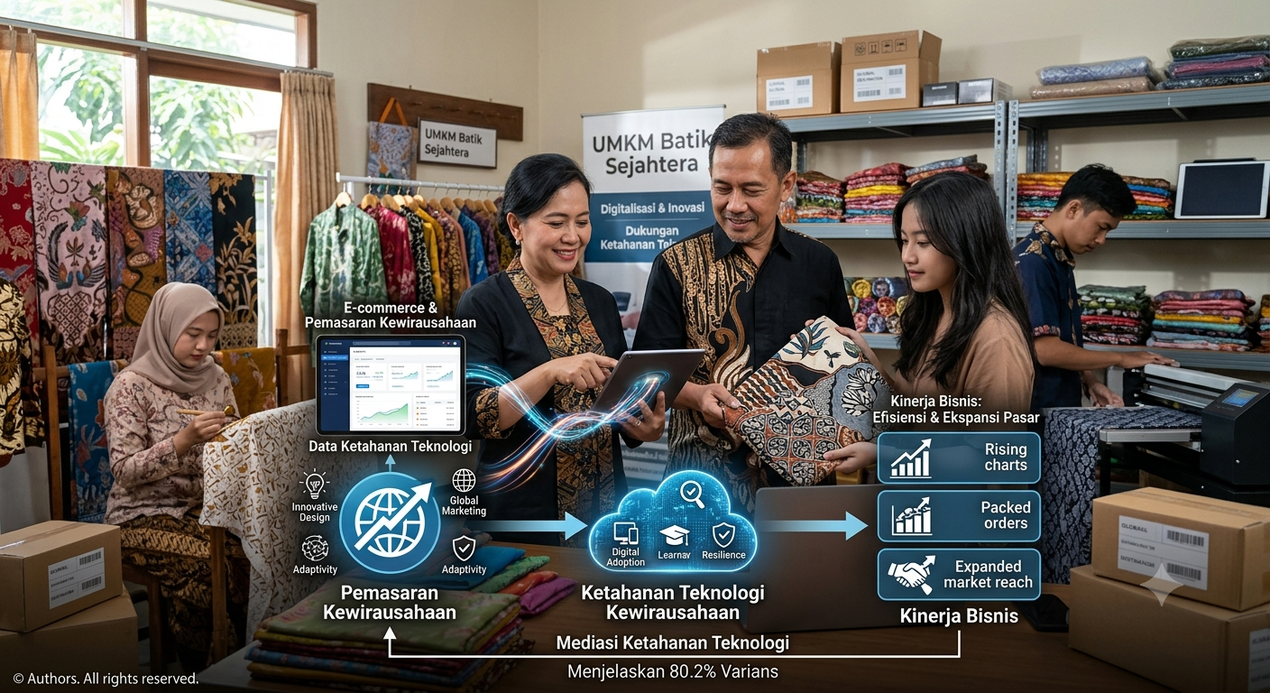 Ketahanan Teknologi Kewirausahaan Memediasi Pemasaran Kewirausahaan terhadap Kinerja Bisnis di UMKM Batik