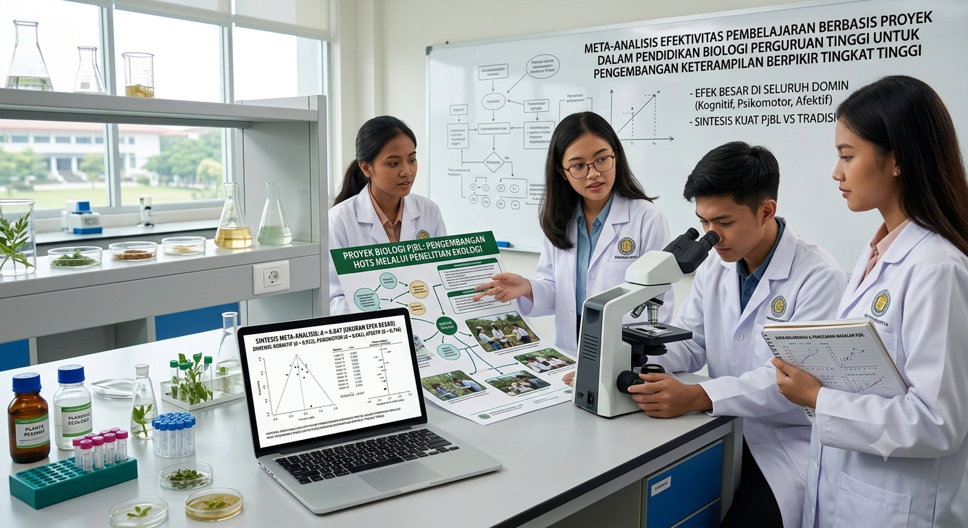 Meta-Analisis Efektivitas Pembelajaran Berbasis Proyek dalam Pendidikan Biologi Perguruan Tinggi untuk Pengembangan Keterampilan Berpikir Tingkat Tinggi