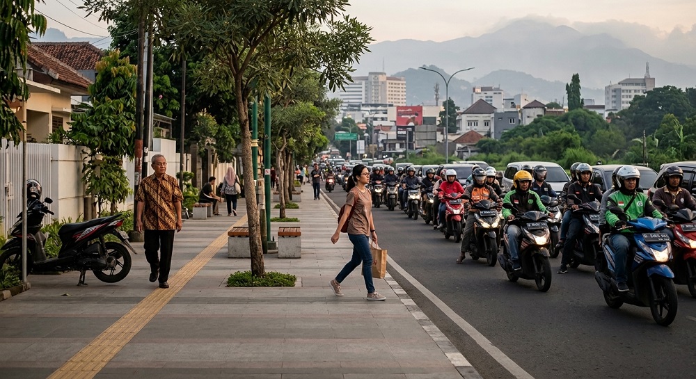Perceived Neighborhood Walkability and Walking for Particular Purposes among Motorcyclists in Bandung City, Indonesia