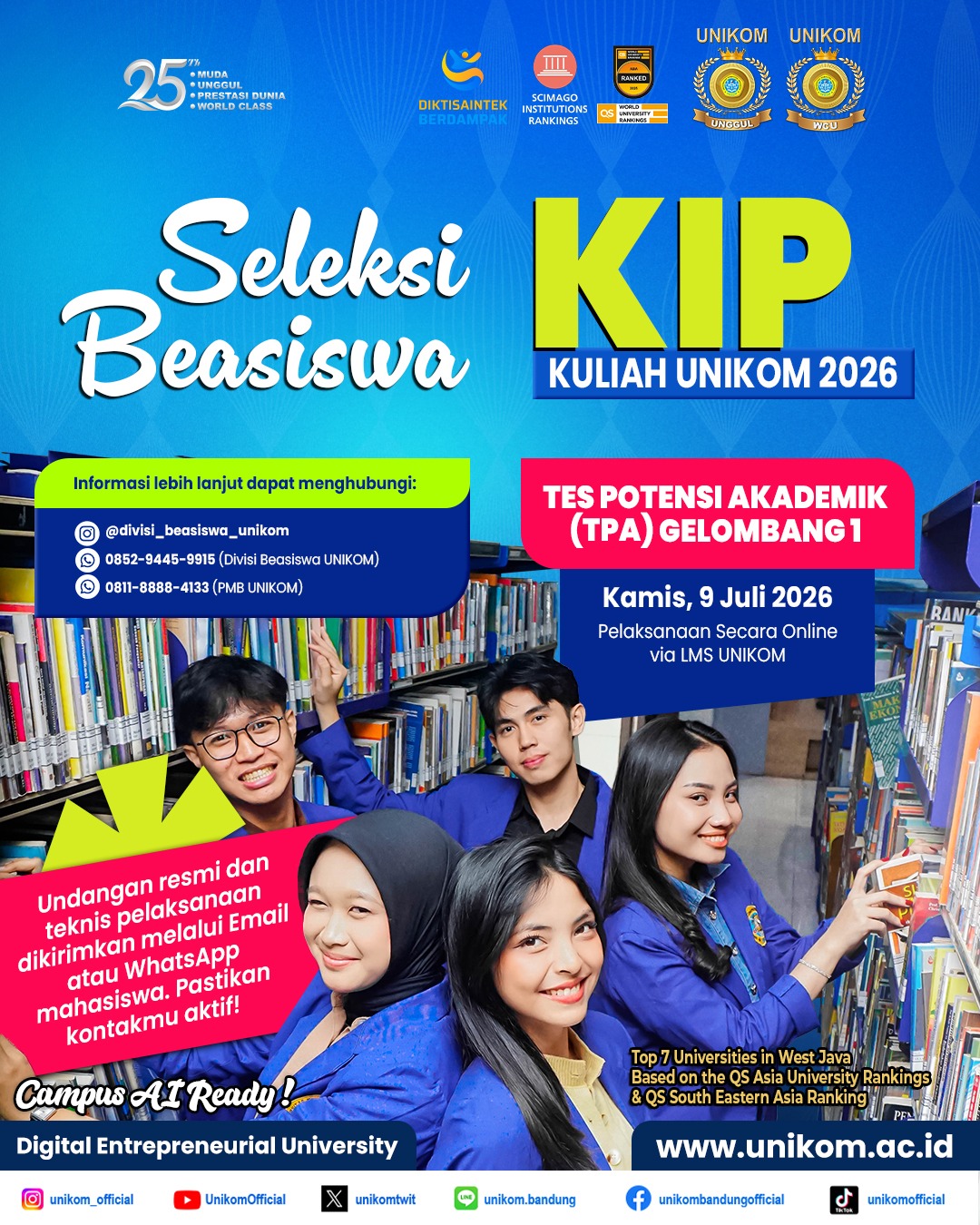 Tes Potensi Akademik (TPA)  KIP Kuliah UNIKOM 2026